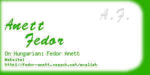 anett fedor business card